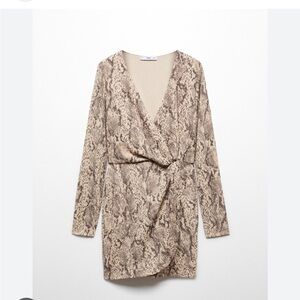 Mango Women's Snake Print Dress - Brown